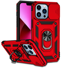 For iPhone XR Case Shockproof Ring Stand with Camera Lens Cover + Tempered Glass