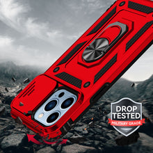 For iPhone XR Case Shockproof Ring Stand with Camera Lens Cover + Tempered Glass