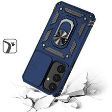 For Samsung S25/S24 Case Shockproof Ring Stand with Lens Cover + Tempered Glass