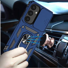 For Samsung S25 FE Case Shockproof RingStand Camera Lens Cover + Tempered Glass