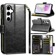 For Samsung A36 Case Luxury Phone Wallet ID Zipper Holder + Tempered Glass