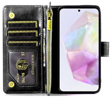 For Samsung A36 Case Luxury Phone Wallet ID Zipper Holder + Tempered Glass
