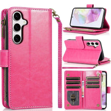 For Samsung A36 Case Luxury Phone Wallet ID Zipper Holder + Tempered Glass