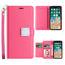 For iPhone XR Case PU Leather Phone Wallet with Wrist strap + Tempered Glass