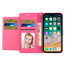 For iPhone XR Case PU Leather Phone Wallet with Wrist strap + Tempered Glass