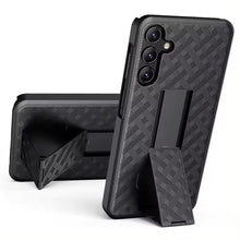 For Samsung S25+/S24+ Case 3in1 Belt-Clip Holster Stand Cover + Tempered Glass