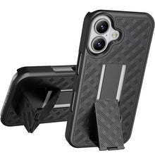 For iPhone 16 6.1inch Case 3in1 Belt-Clip Holster Stand Cover + Tempered Glass