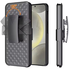 For Samsung S25/S24 Case 3in1 Belt-Clip Holster Stand Cover + Tempered Glass