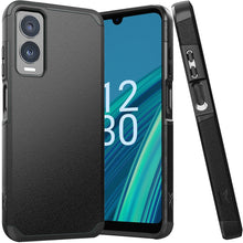 For Cricket Debut S3/AT&T Vista 2 Case Tough Shockproof Hybrid + Tempered Glass