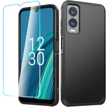 For Cricket Debut S3/AT&T Vista 2 Case Tough Shockproof Hybrid + Tempered Glass