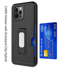 For iPhone 13 Pro Max Case Card Holder Cover w/ Holster Clip and built-in Stand