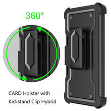 For iPhone 15 Case Card Holder w/ Holster Clip built-in Stand + 2 Tempered Glass