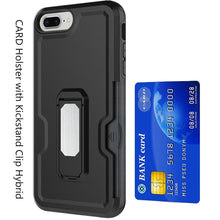 For Apple iPhone 8Plus/7Plus CARD Holster with Kickstand Clip Hybrid Case Cover