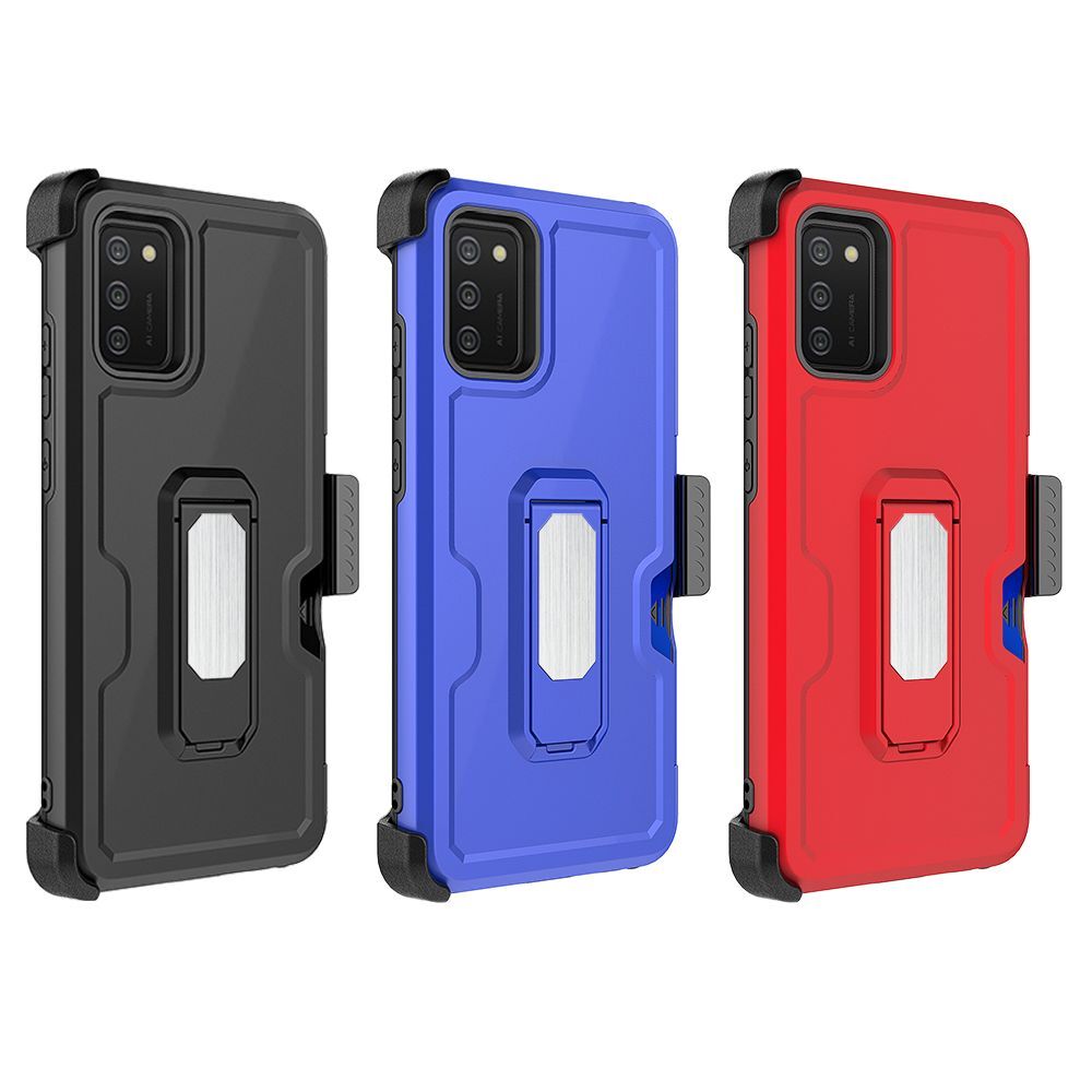 For Moto G 5G (2024) Case Card Holder Holster Clip with Stand + Tempered Glass