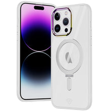 For iPhone 12/12 Pro Case Alloy Magnetic Charging Ring Chromed + Tempered Glass