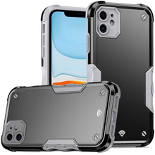 For iPhone 11 6.1 in. Case Dual Layer Shockproof Ergonomic Grip + Tempered Glass