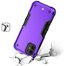 For iPhone 11 6.1 in. Case Dual Layer Shockproof Ergonomic Grip + Tempered Glass