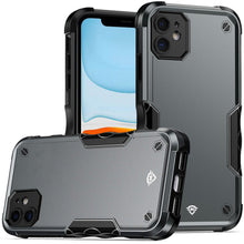 For iPhone 11 6.1 in. Case Dual Layer Shockproof Ergonomic Grip + Tempered Glass