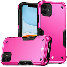 For iPhone 11 6.1 in. Case Dual Layer Shockproof Ergonomic Grip + Tempered Glass