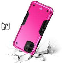 For iPhone 11 6.1 in. Case Dual Layer Shockproof Ergonomic Grip + Tempered Glass