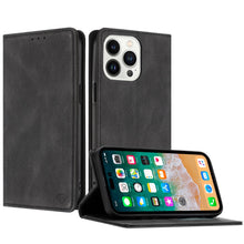 For iPhone 15 PRO Case Luxury Soft Vegan Leather Phone Wallet + 2 Tempered Glass