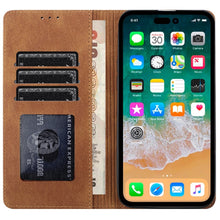 For iPhone 15 PRO Case Luxury Soft Vegan Leather Phone Wallet + 2 Tempered Glass