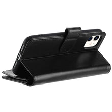 For iPhone 11 6.1 in. Case Luxury Vegan Leather Wallet Zipper + Tempered Glass