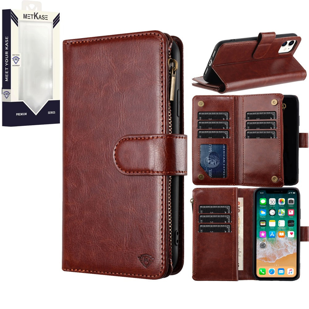 For Samsung A25 5G Case Luxury Vegan Leather Phone Wallet Cover + Tempered Glass
