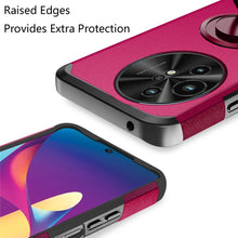 For TCL 50 XL 5G Case Dual Layered Rugged Cover with Ring stand + Tempered Glass