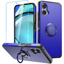 For Moto G Power 5G 2024 Case Cover Tough Slim Hybrid Ring Stand +Tempered Glass