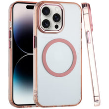 For iPhone 14 PRO MAX 6.7 in. Case Trans-Clear Metal Buttons Magnetic Circle