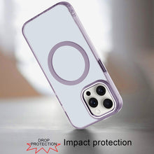 For iPhone 15 Pro Max Case Magnetic Circle Trans-Clear Acrylic +2 Tempered Glass