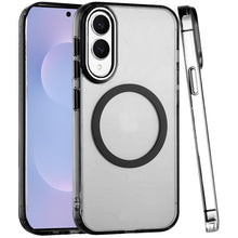 For Samsung S25 Edge Case Trans-Clear Metal Buttons Phone Cover + Tempered Glass