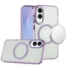 For Samsung S25 Edge Case Trans-Clear Metal Buttons Phone Cover + Tempered Glass