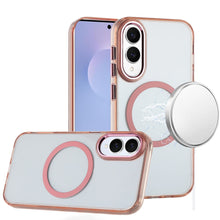 For Samsung S25 Edge Case Trans-Clear Metal Buttons Phone Cover + Tempered Glass