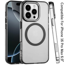 For iPhone 16 PRO MAX Case Trans-Clear Metal Buttons Cover + Tempered Glass