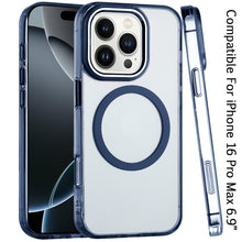 For iPhone 16 PRO MAX Case Trans-Clear Metal Buttons Cover + Tempered Glass