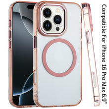 For iPhone 16 PRO MAX Case Trans-Clear Metal Buttons Cover + Tempered Glass