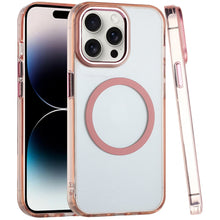 For iPhone 14 PRO Case Magnetic Circle Trans-Clear w/ Metal Buttons Phone Cover
