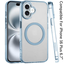 For iPhone 16 Plus 6.7in Case Trans-Clear Metal Buttons Acrylic + Tempered Glass