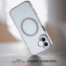 For iPhone 16 Plus 6.7in Case Trans-Clear Metal Buttons Acrylic + Tempered Glass