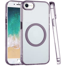 For iPhone 16e Case Magnetic Circle Trans-Clear Metal Buttons + Tempered Glass