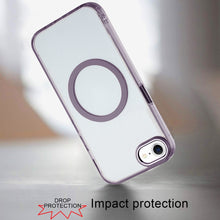 For iPhone 16e Case Magnetic Circle Trans-Clear Metal Buttons + Tempered Glass