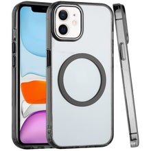 For iPhone 11 6.1 in. Case Trans-Clear Metal Buttons Phone Cover +Tempered Glass