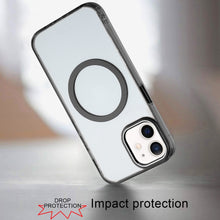 For iPhone 11 6.1 in. Case Trans-Clear Metal Buttons Phone Cover +Tempered Glass