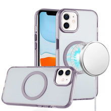 For iPhone 11 6.1 in. Case Trans-Clear Metal Buttons Phone Cover +Tempered Glass