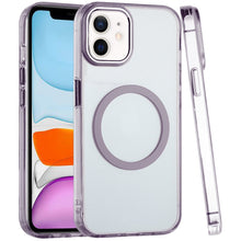 For iPhone 11 6.1 in. Case Trans-Clear Metal Buttons Phone Cover +Tempered Glass