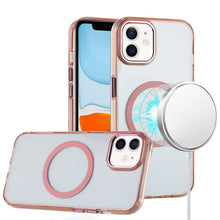 For iPhone 11 6.1 in. Case Trans-Clear Metal Buttons Phone Cover +Tempered Glass