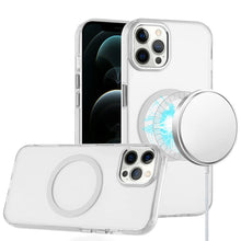 For iPhone 12 Pro Max Case Trans-Clear Metal Buttons Phone Cover +Tempered Glass