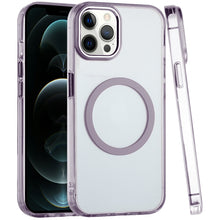 For iPhone 12 Pro Max Case Trans-Clear Metal Buttons Phone Cover +Tempered Glass